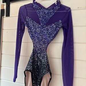 Weissman Purple and ombré Sequin Dance Leotard